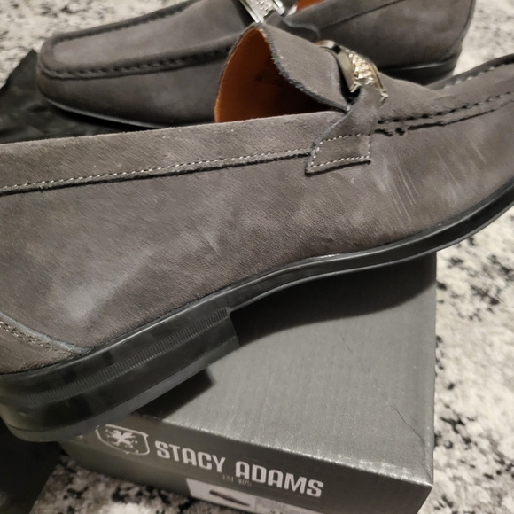 Genuine Suede Loafers Mens Size 9 NIB Stacy Adams Gray Business Preppy main image 4
